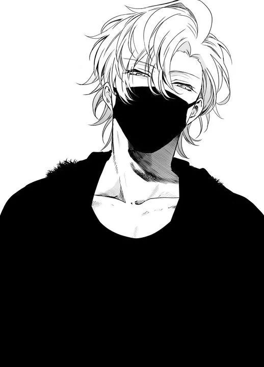 戴口罩情侣图片头像一对,戴帽子和口罩情侣头像黑白动漫