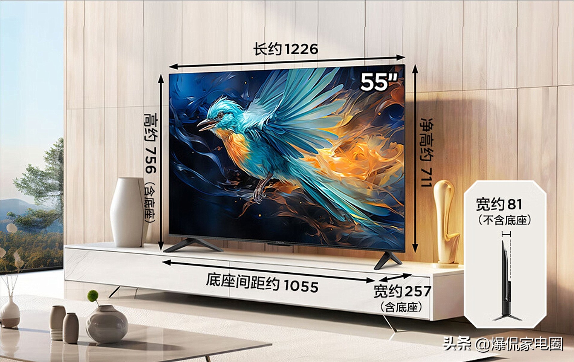 55寸电视长和宽是多少?1千多元买谁好？3款彩电解读:结果一目了然