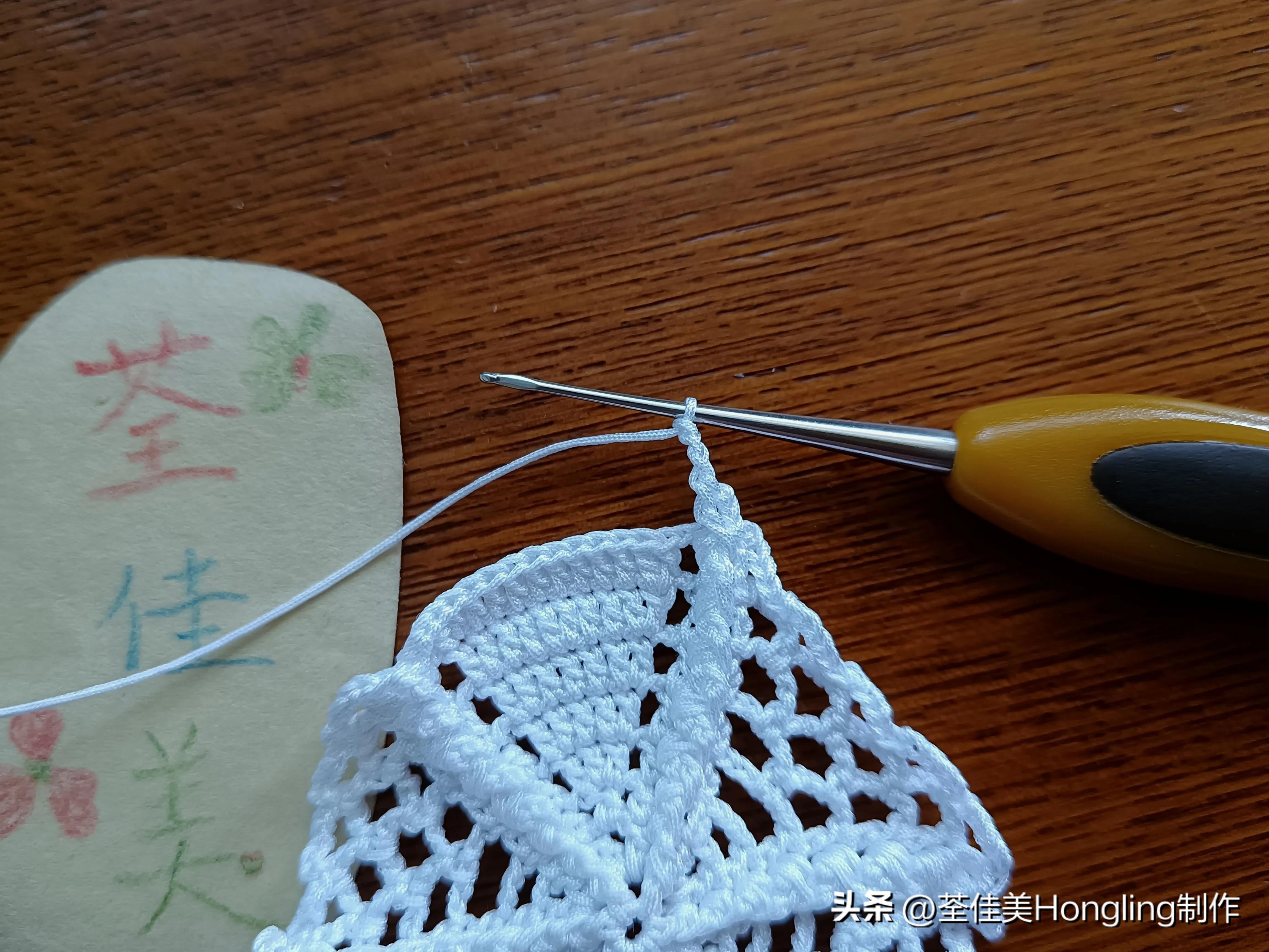 钩针钩织网格花样视频教程,钩针钩织菱形网格花样视频教程