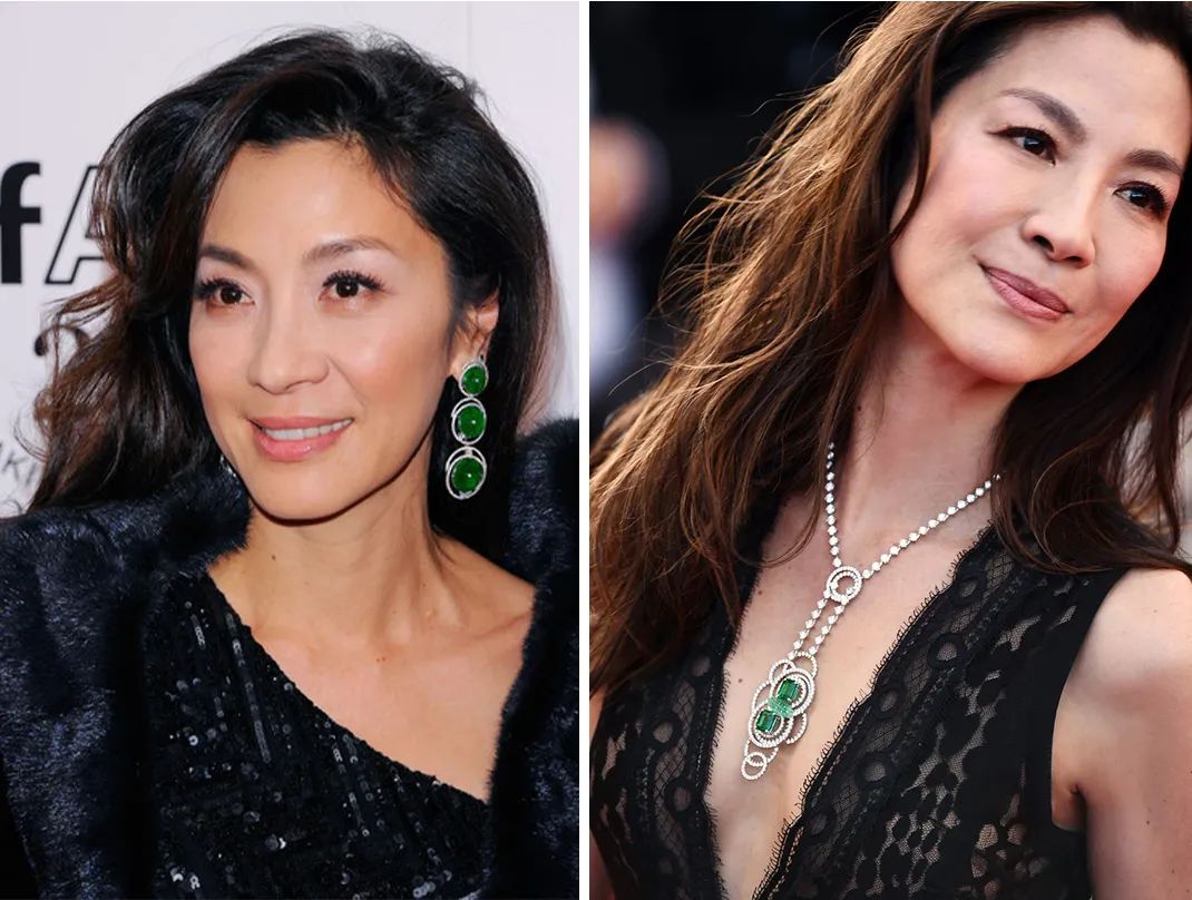 杨紫琼高定礼服闪耀戛纳红毯,杨紫琼携手老公亮相奥斯卡红毯