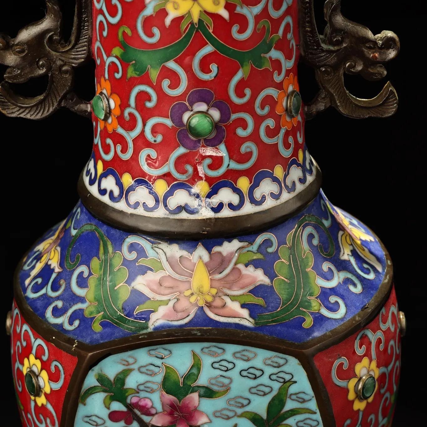 民国景泰蓝掐丝珐琅花瓶图片,景泰蓝掐丝珐琅花瓶真品估价