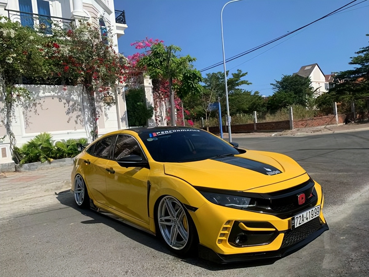 十代思域airbft效果,airbft气动避震思域