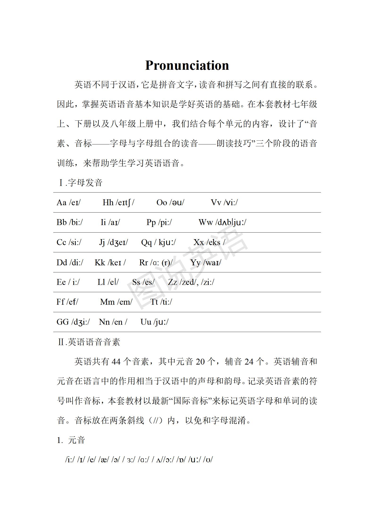 初中英语音标单词跟读教程,初一人教版英语音标教学
