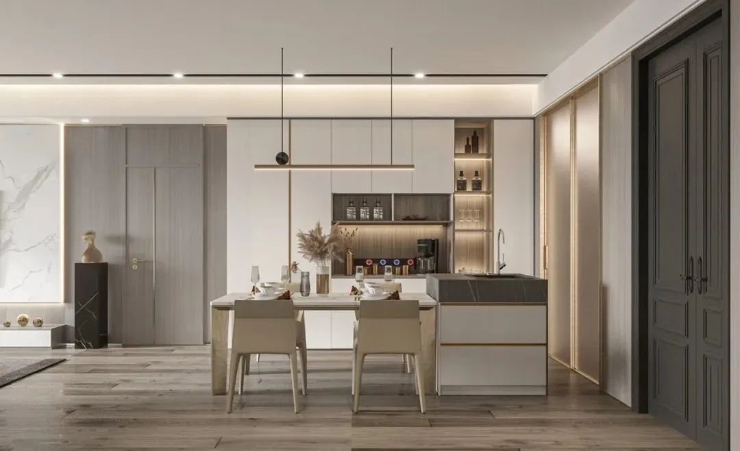 门墙柜一体装修效果图流行吗,现代门墙柜一体化设计推荐