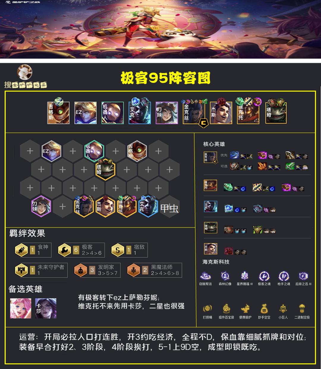 金铲铲极客95怎么玩,最新赛季金铲铲95怎么玩