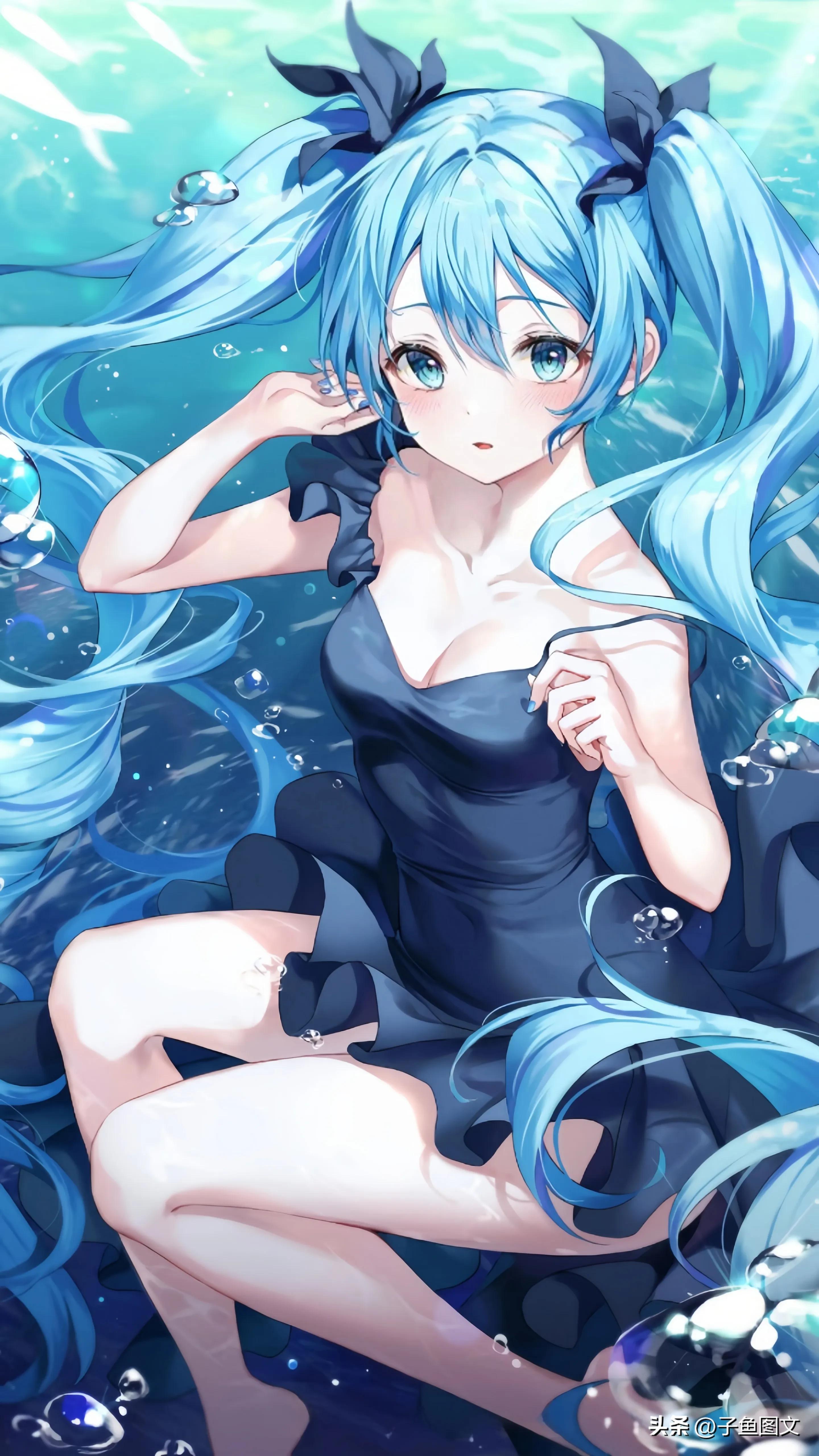 炸裂少女初音未来,可爱动漫女生图片初音未来q版