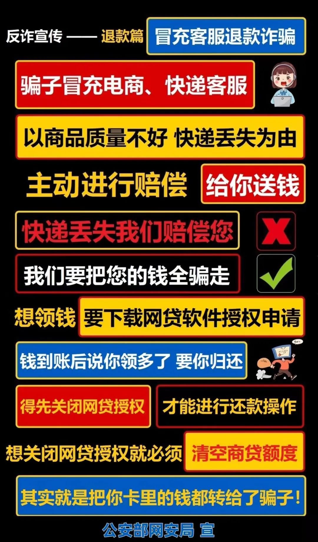 网信防诈骗公益宣传,网警提示谨防诈骗