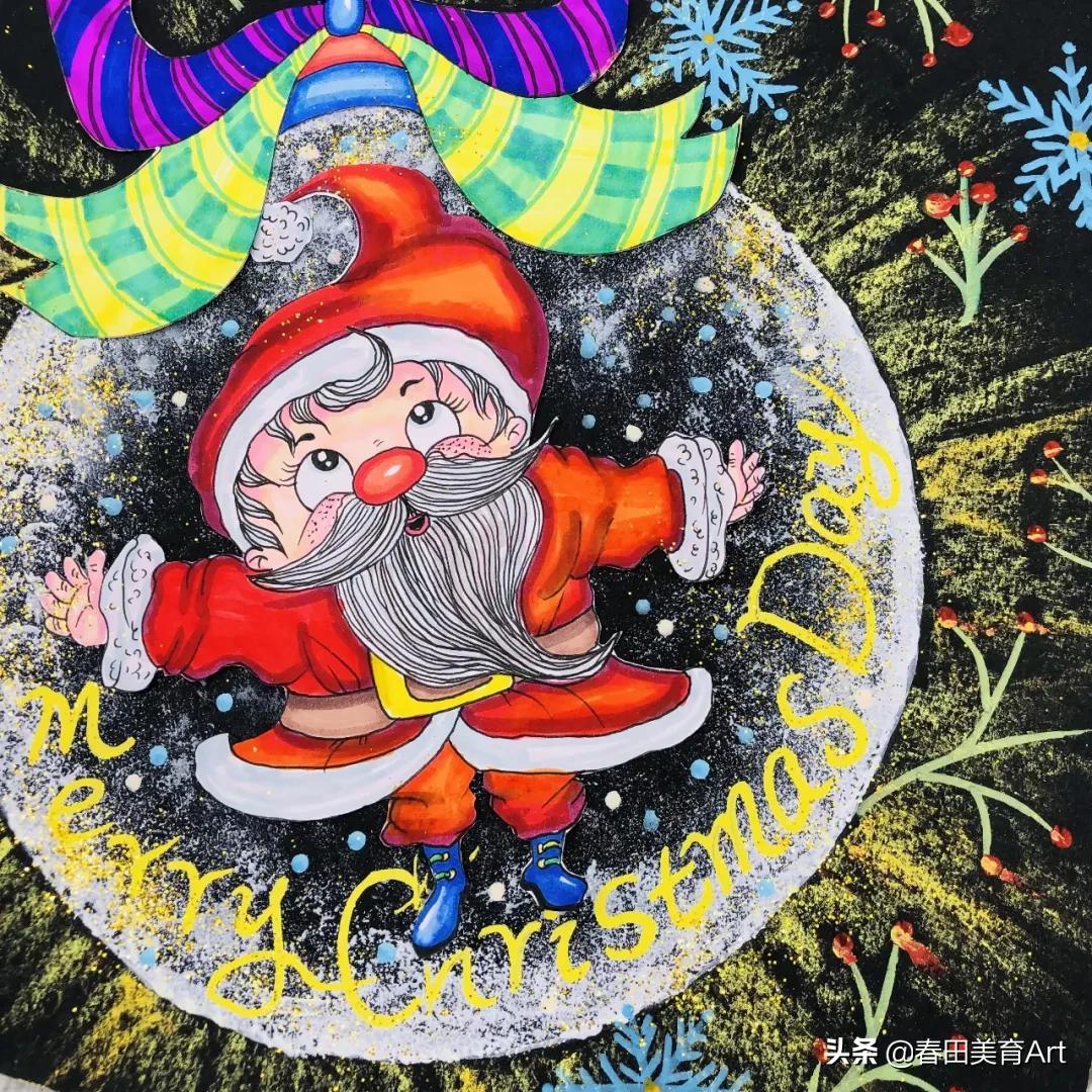 圣诞水晶球圣诞树醒图涂鸦教程,圣诞水晶球美术教程