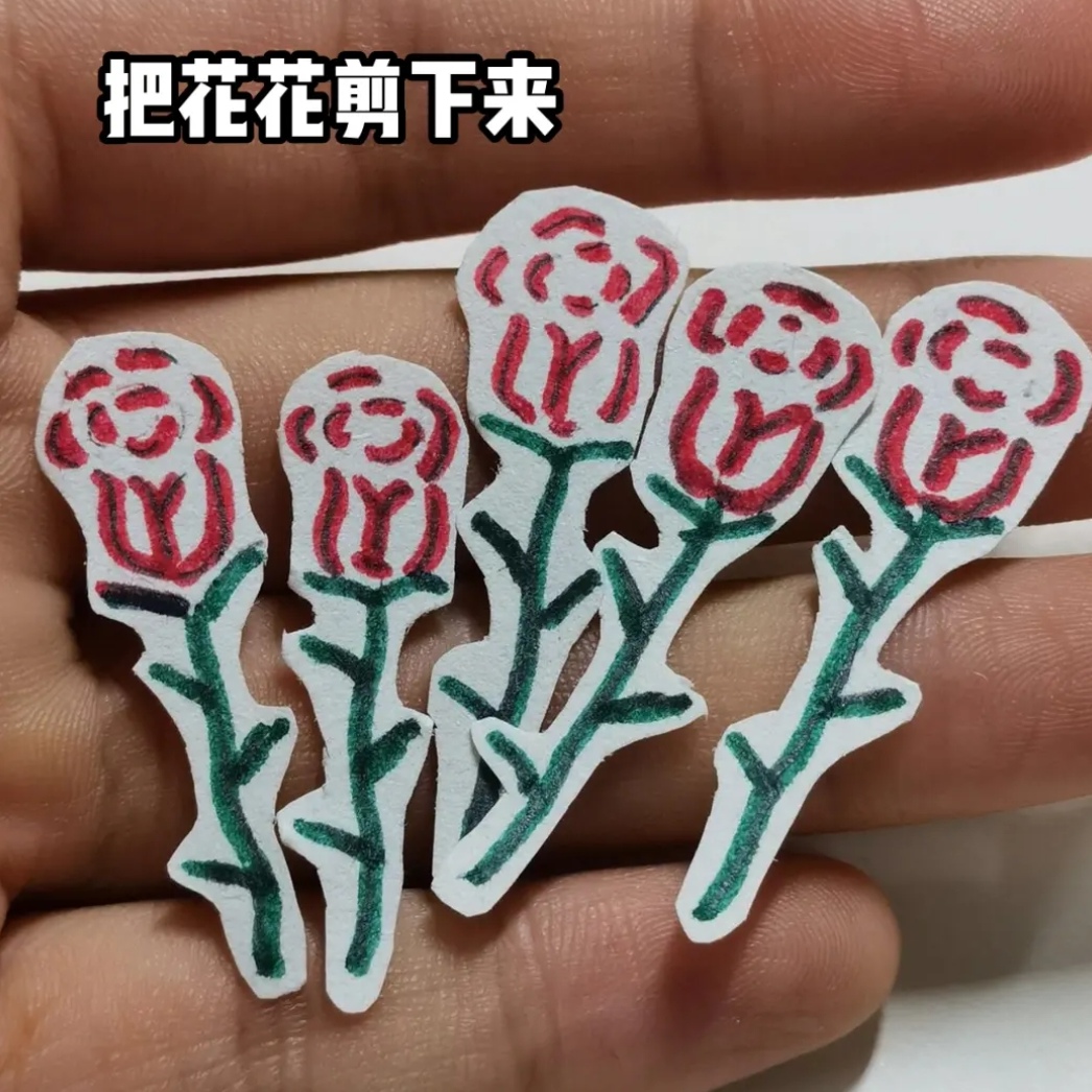 能当书签的手工玫瑰花束快学起来,玫瑰花书签标本