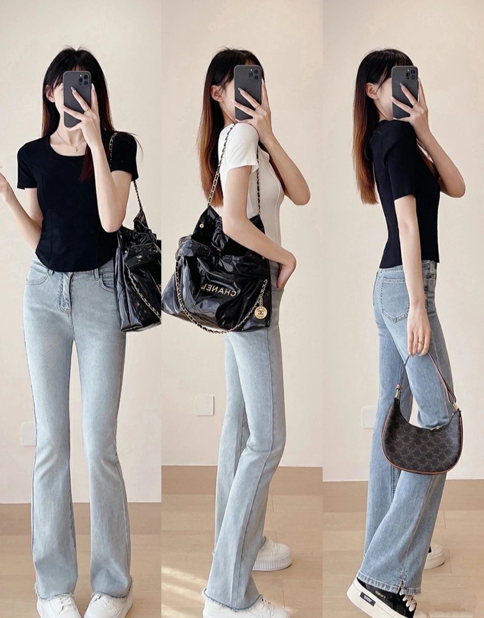 牛仔裤t恤简约穿搭,t恤牛仔裤穿搭