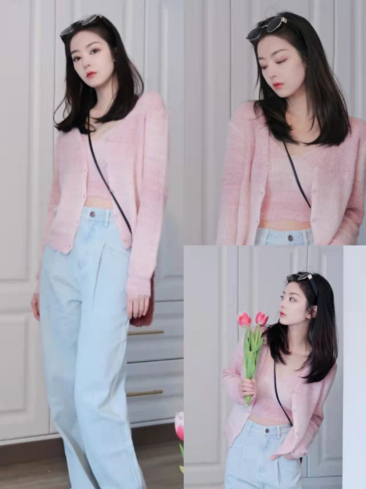 甜系穿搭粉色,粉色系甜酷系穿搭