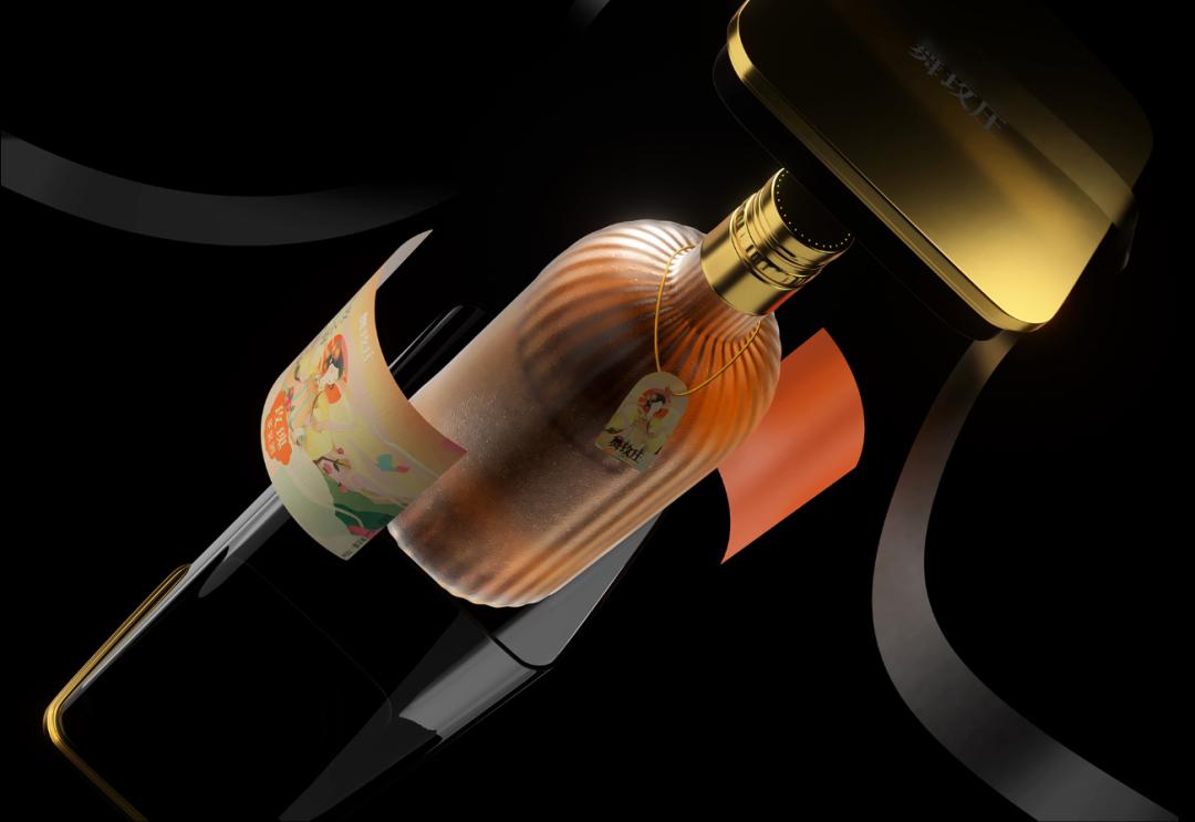 中国风果酒包装,现代风格酒包装