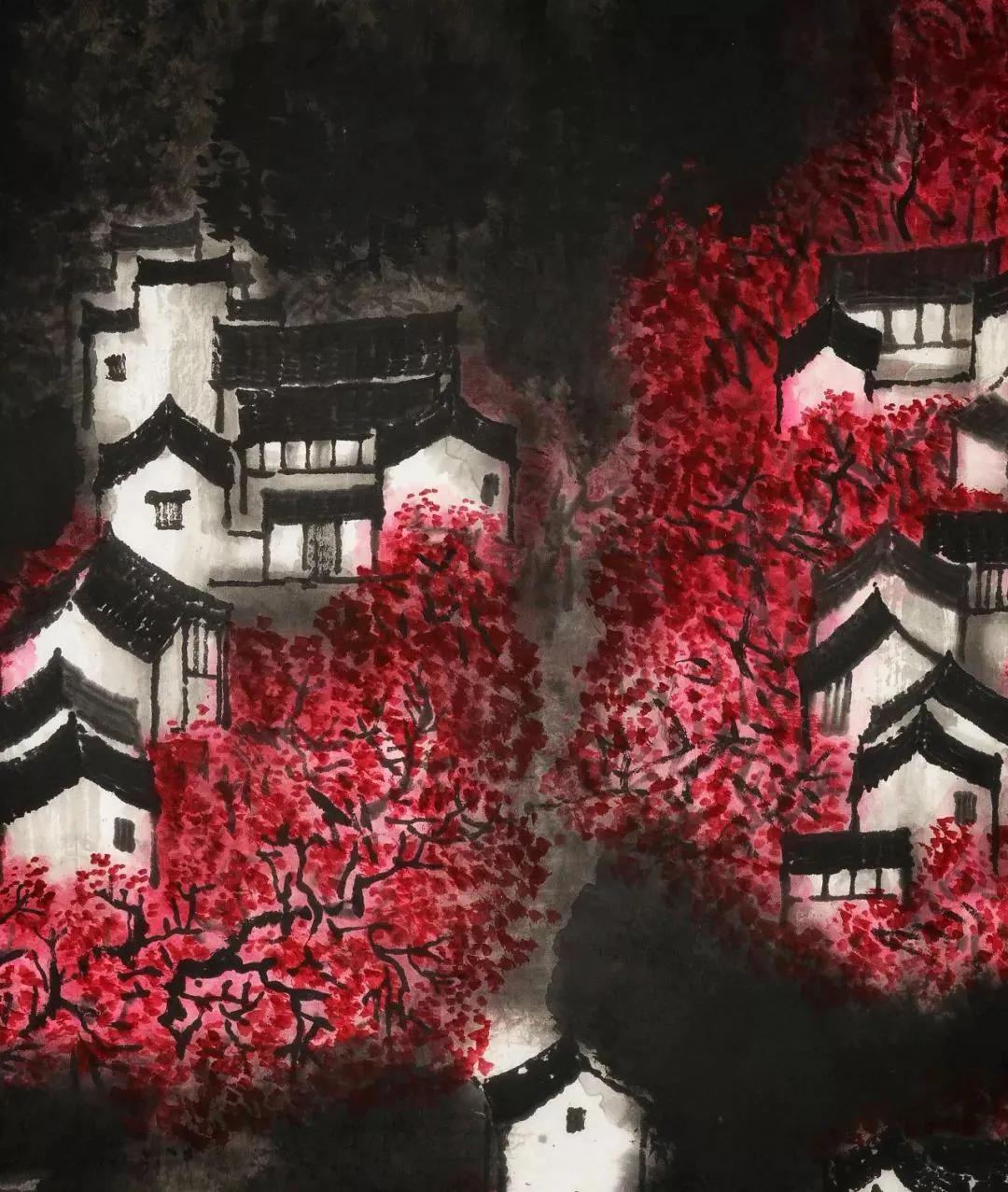 杏花春雨江南画赏析,鉴赏山水画诗词