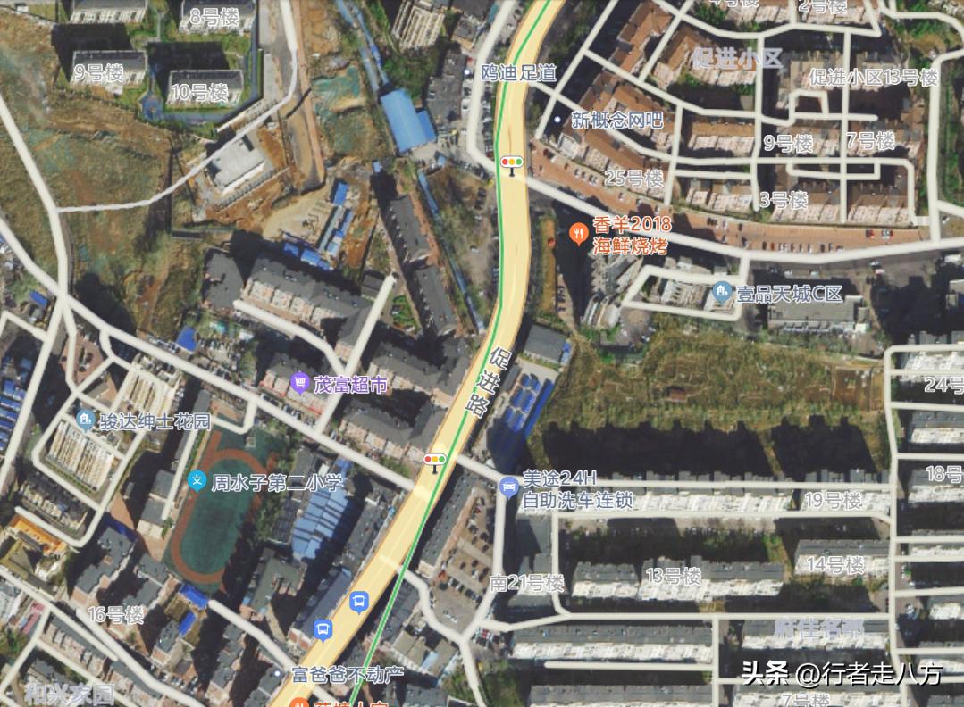 66年72年大连卫星图看周水前高云路（*家屯许**）周二小学洗衣机厂