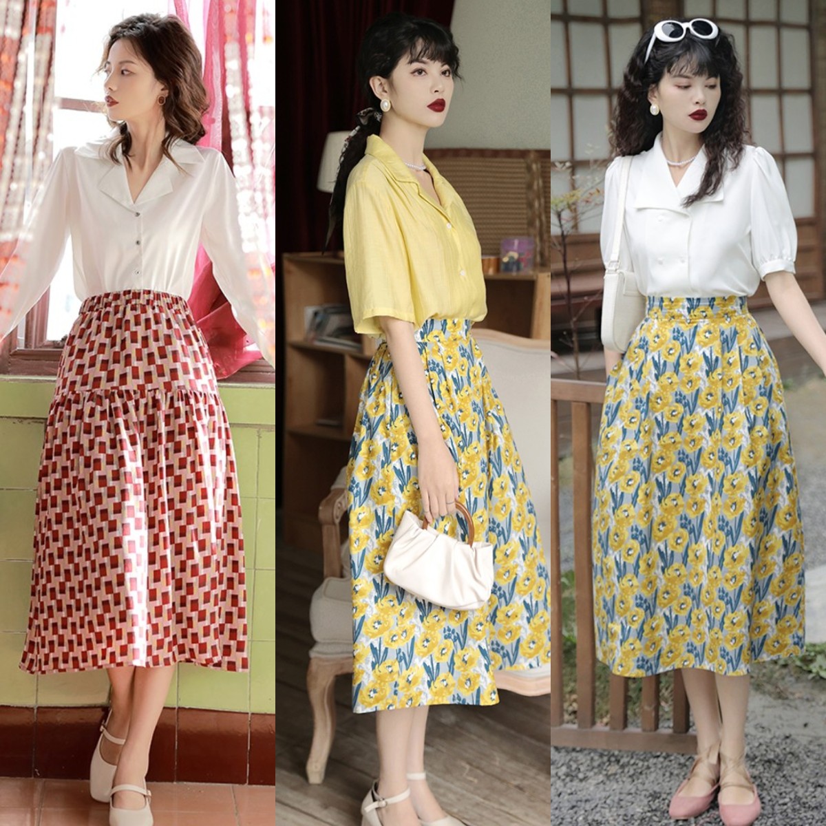 最近火了一种裙子，叫：法式半身裙，优雅又显瘦，梨形身材也能穿