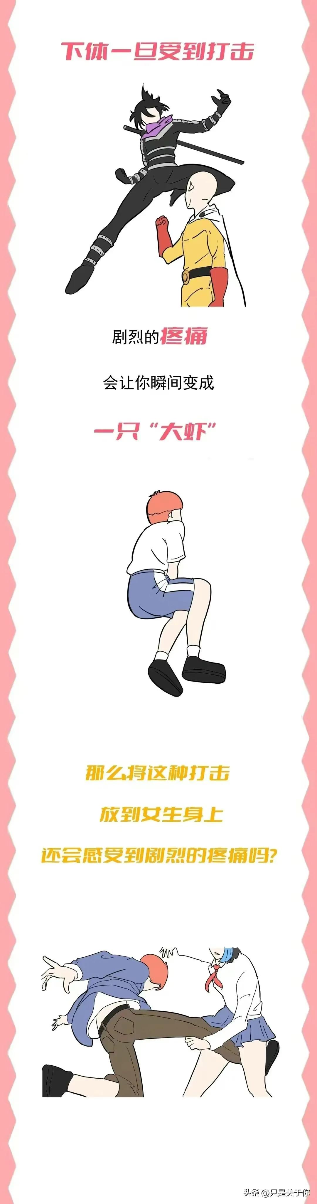 漫画：*处私**受到攻击时，男女谁的痛感更强？