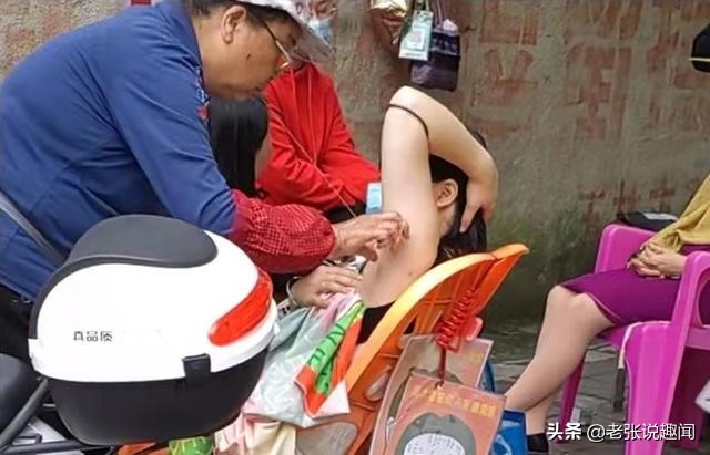 街头用线脱毛,南宁路边阿姨拔脸毛