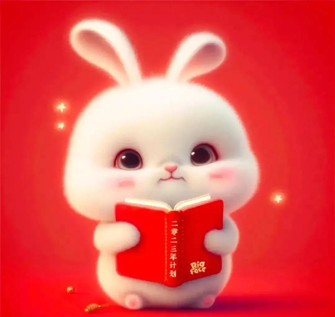 2024新年萌兔头像唯美卡通,兔兔好运头像卡通可爱