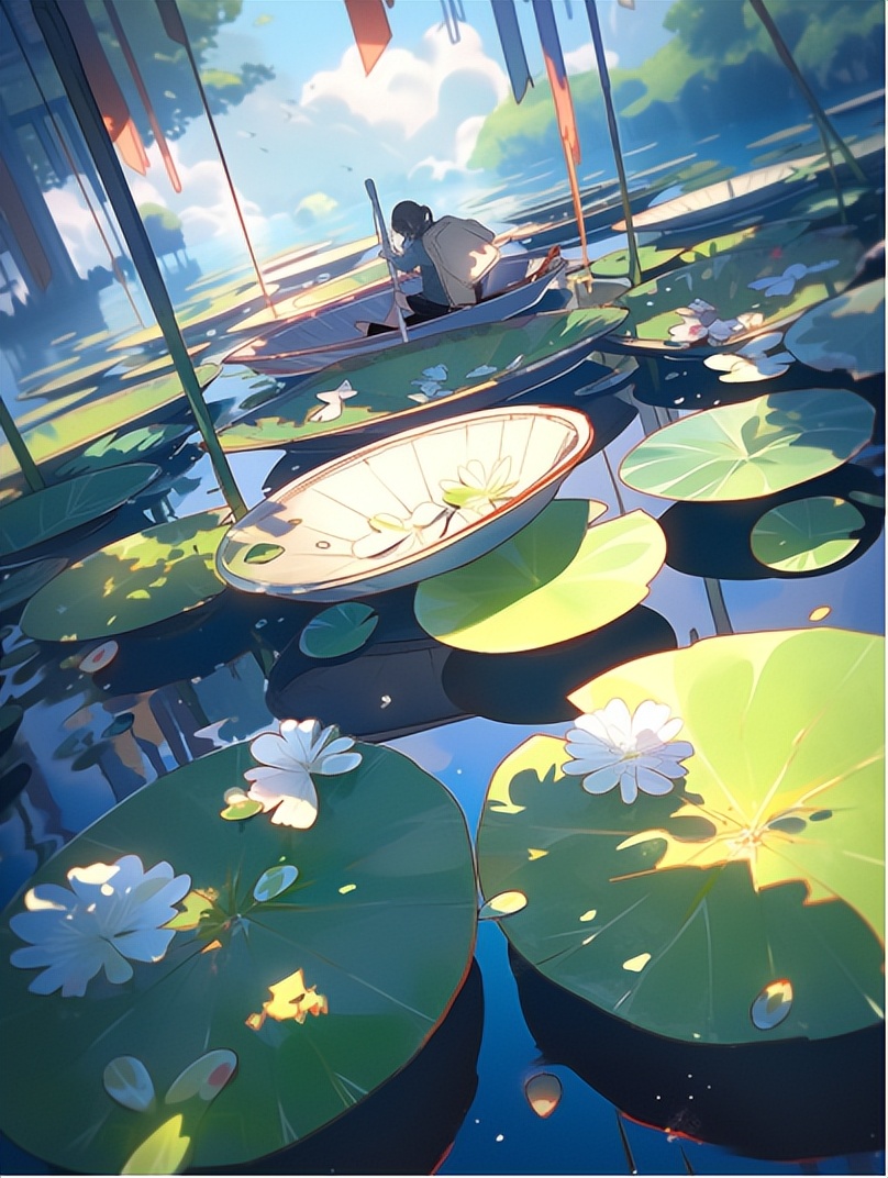 夏天炎热的插画配图,夏日海滩风插画