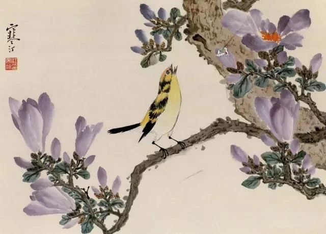江寒汀写意黑山雀石榴花图,江寒汀写意花鸟千峰竞秀原作尺寸