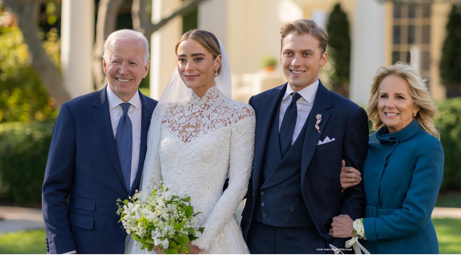 纳奥米·拜登选择拉夫劳伦和蒂芙尼公司优雅的婚礼礼服