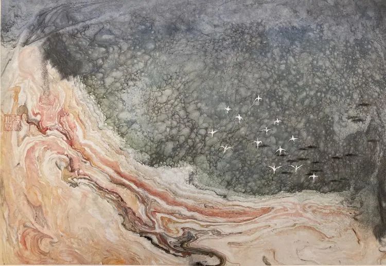 仁山智水山水画,仁山智水书法作品