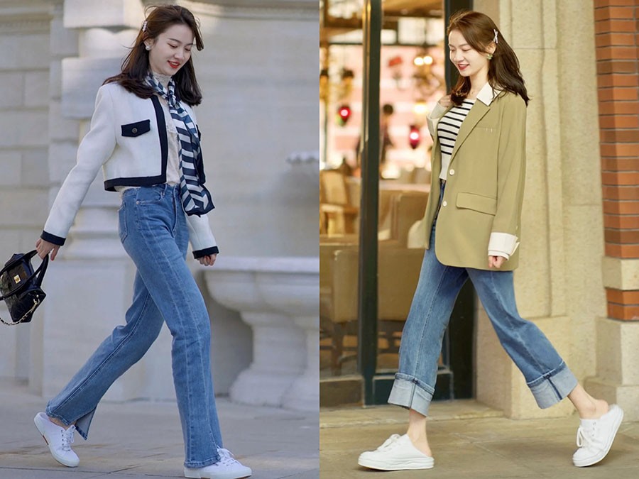 春季高帮小白鞋的穿搭,春天好看的小白鞋