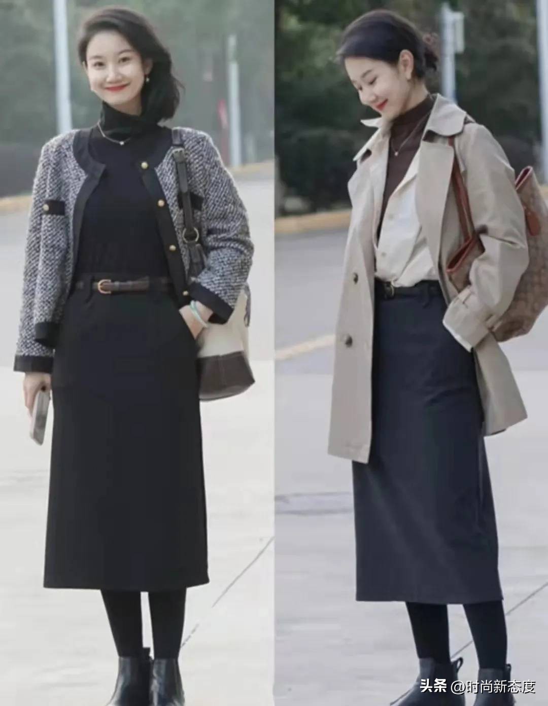 街拍时尚优雅的打扮展现女人魅力,街拍路人的时尚穿搭哪一个更迷人