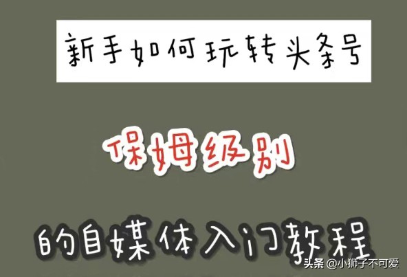 头条号小白教程,头条号训练入门教程