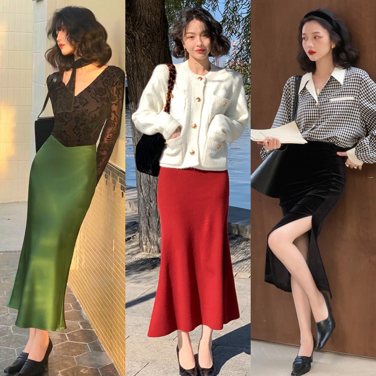 不规则半身裙搭配上衣推荐秋冬,深秋网纱半身裙怎么搭上衣