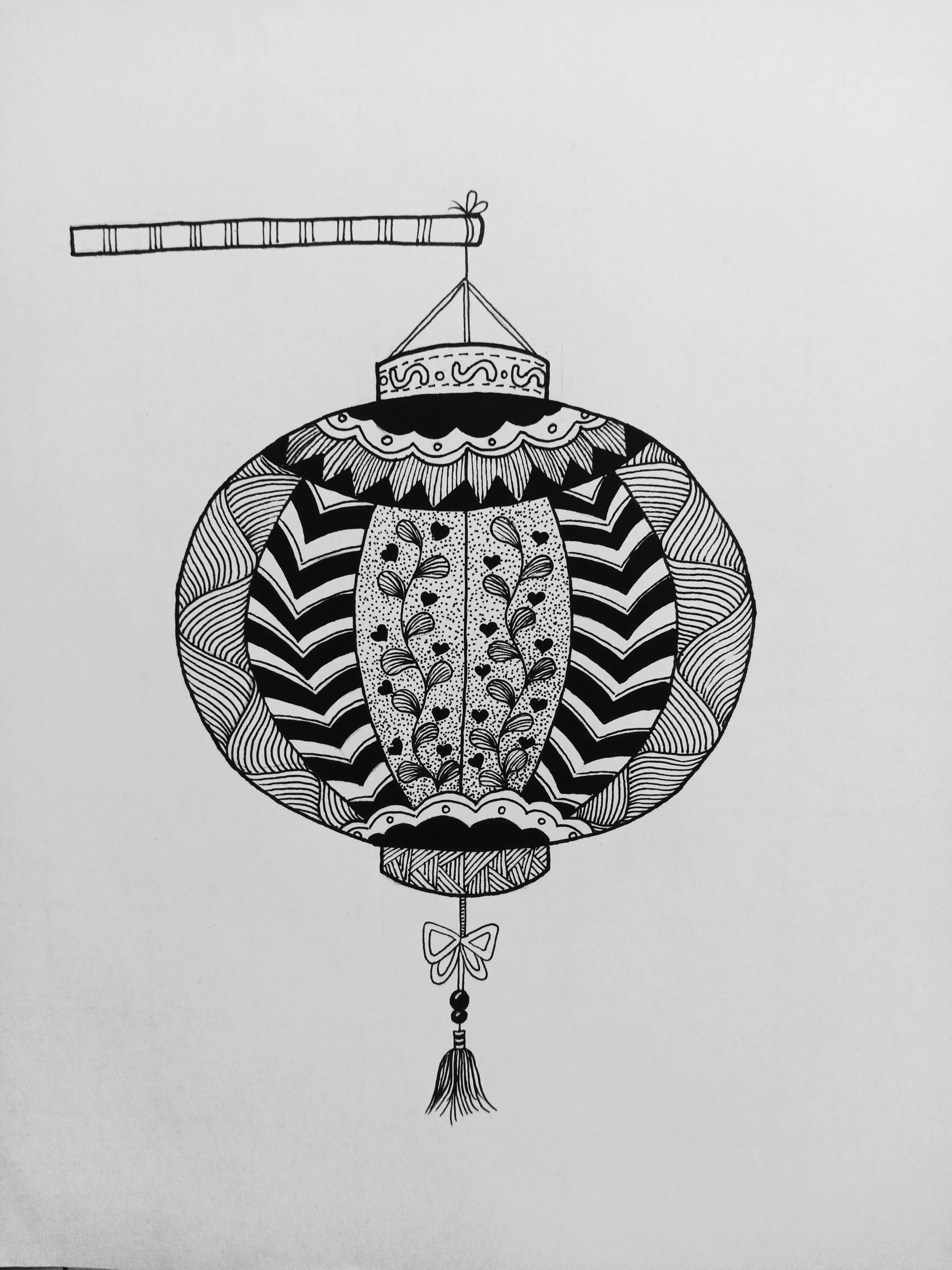 灯笼绘画教程,灯笼线描画教案