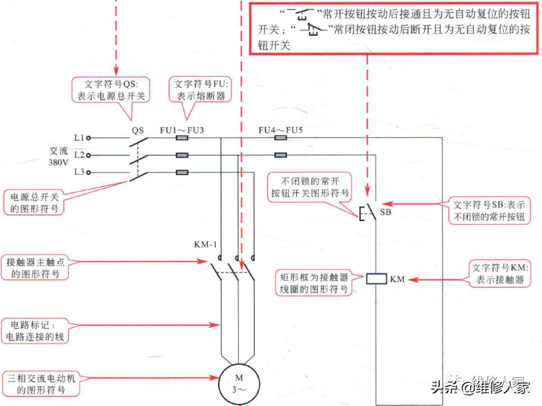 电工基础知识电路图形符号表,基本电工电路符号大全图片
