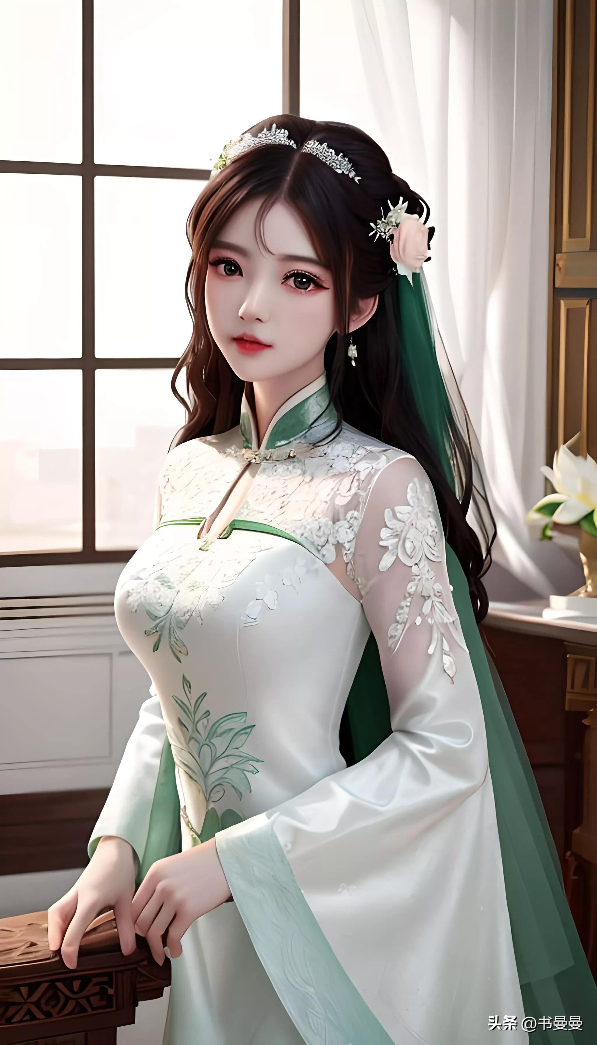 ai绘画古风少女插画壁纸欣赏,ai绘画国风美女