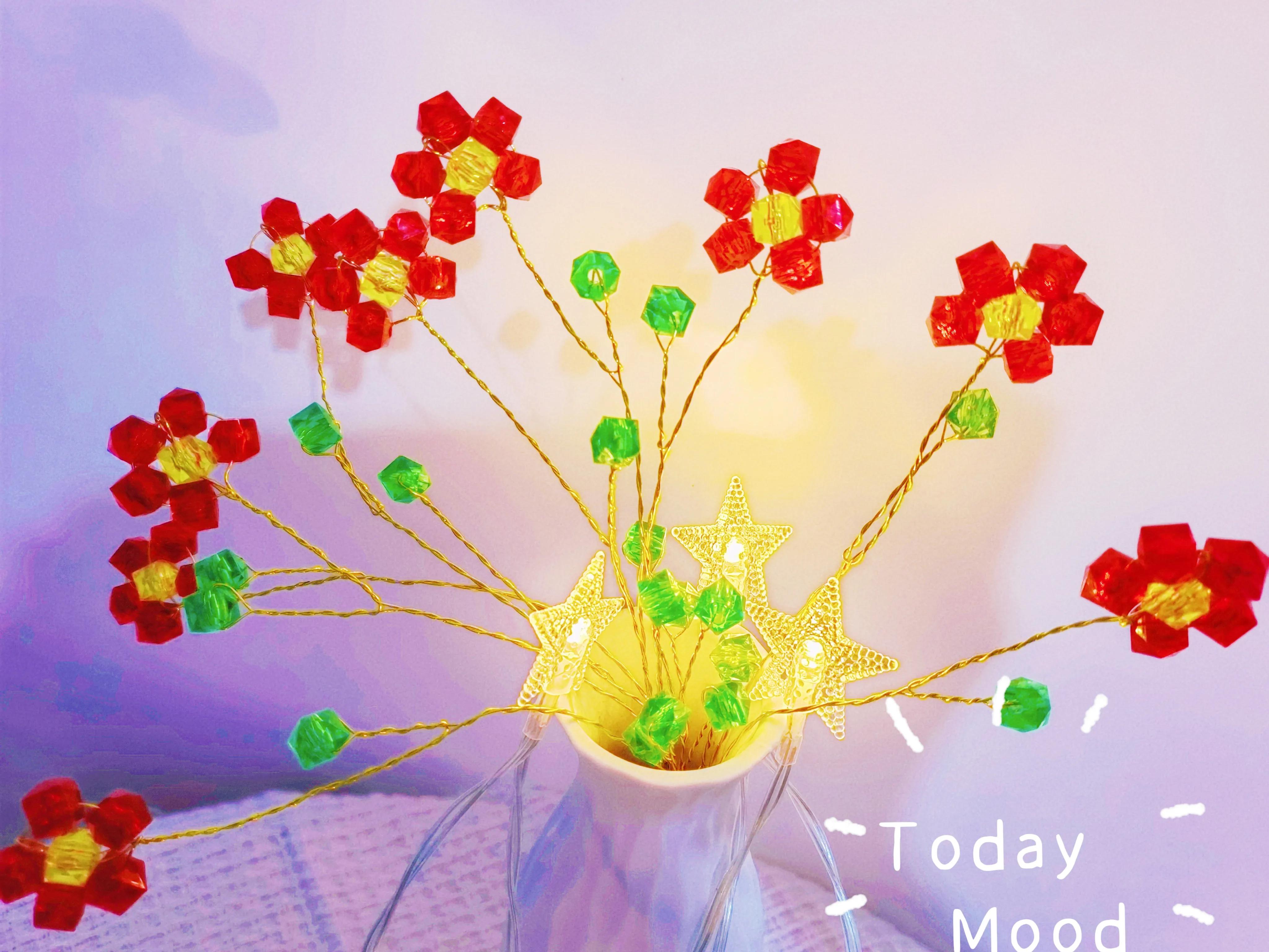 串珠手工花编织教程,手工串珠教程最简单的花