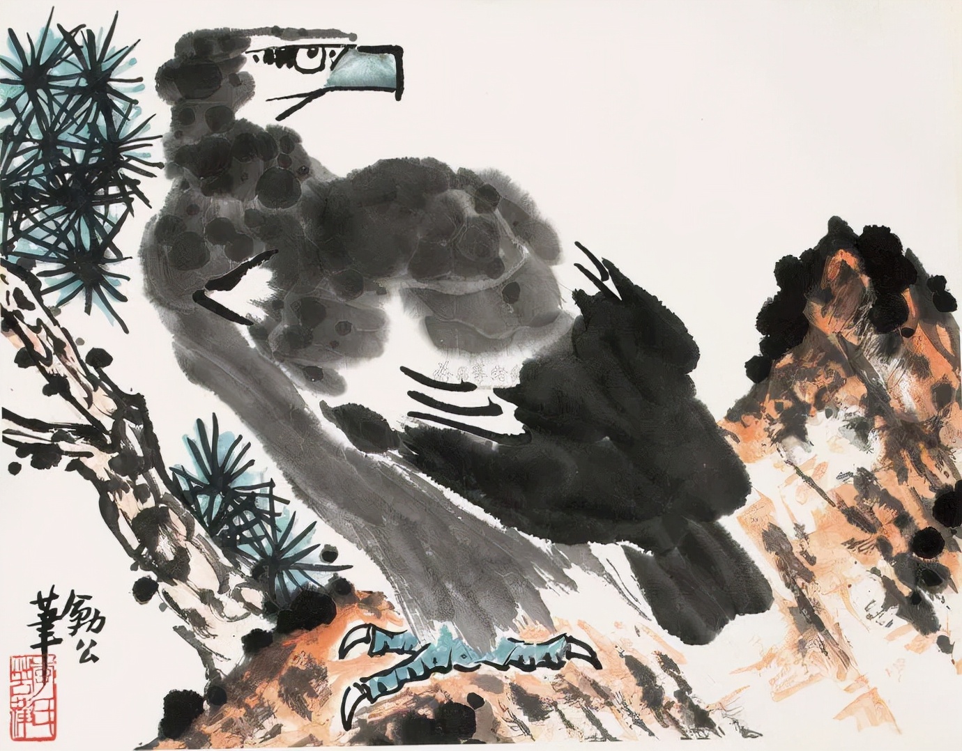 国画大师李苦禅一步一步教你画“四绝神鹰”，经典好学