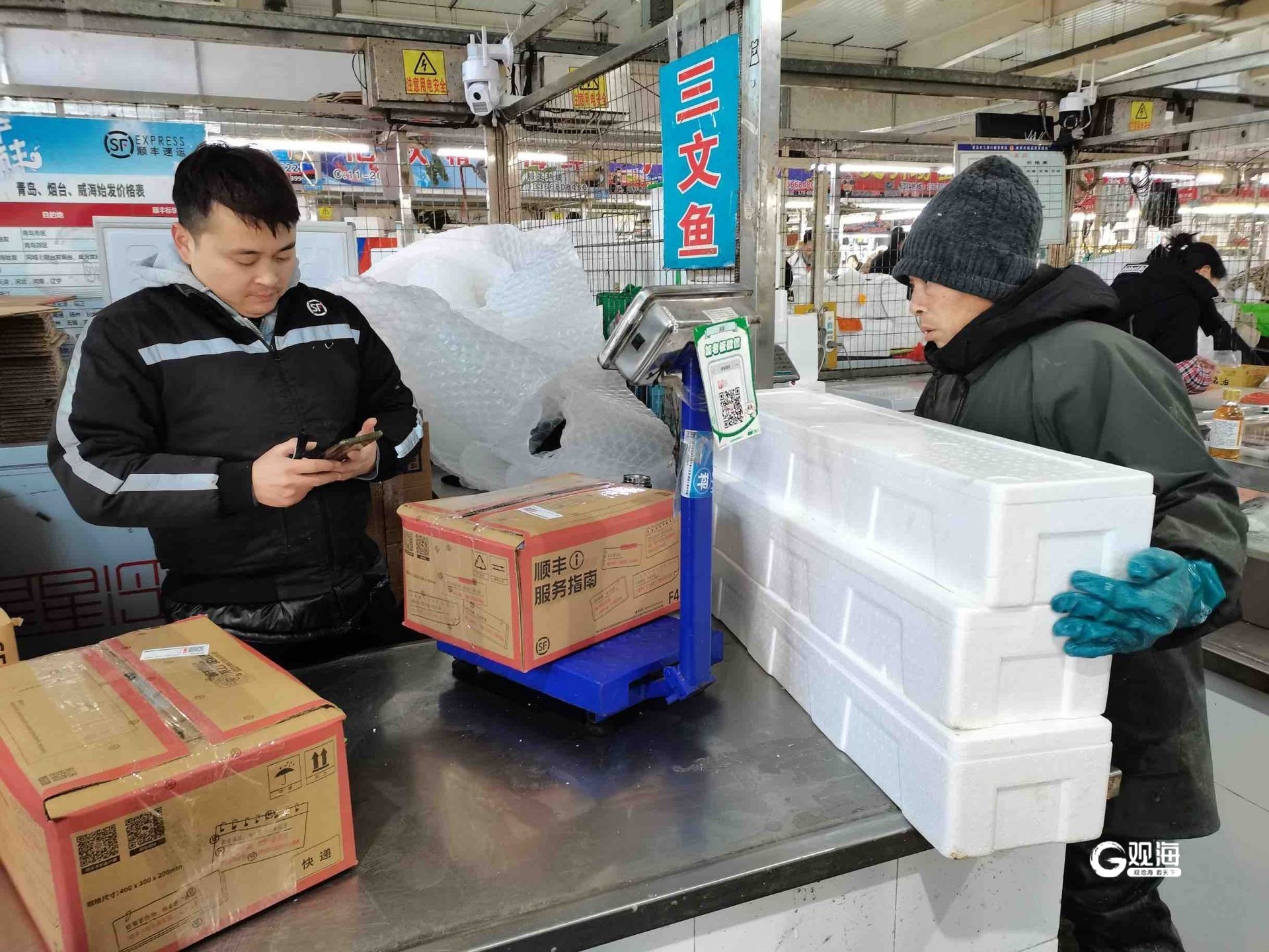 青岛决不缺斤少两的海鲜市场,青岛海鲜市场进入“春节模式”