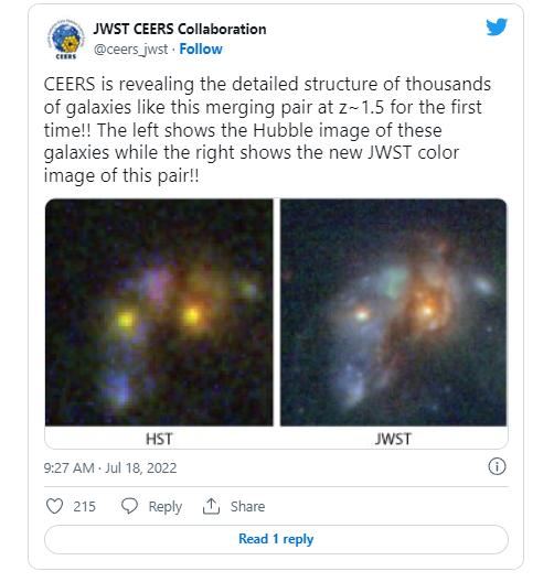 韦伯望远镜观测到迄今最遥远星系,韦伯望远镜发现最年轻的星系