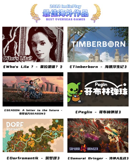 2022indiePlay中国独立游戏大赛入围名单公布