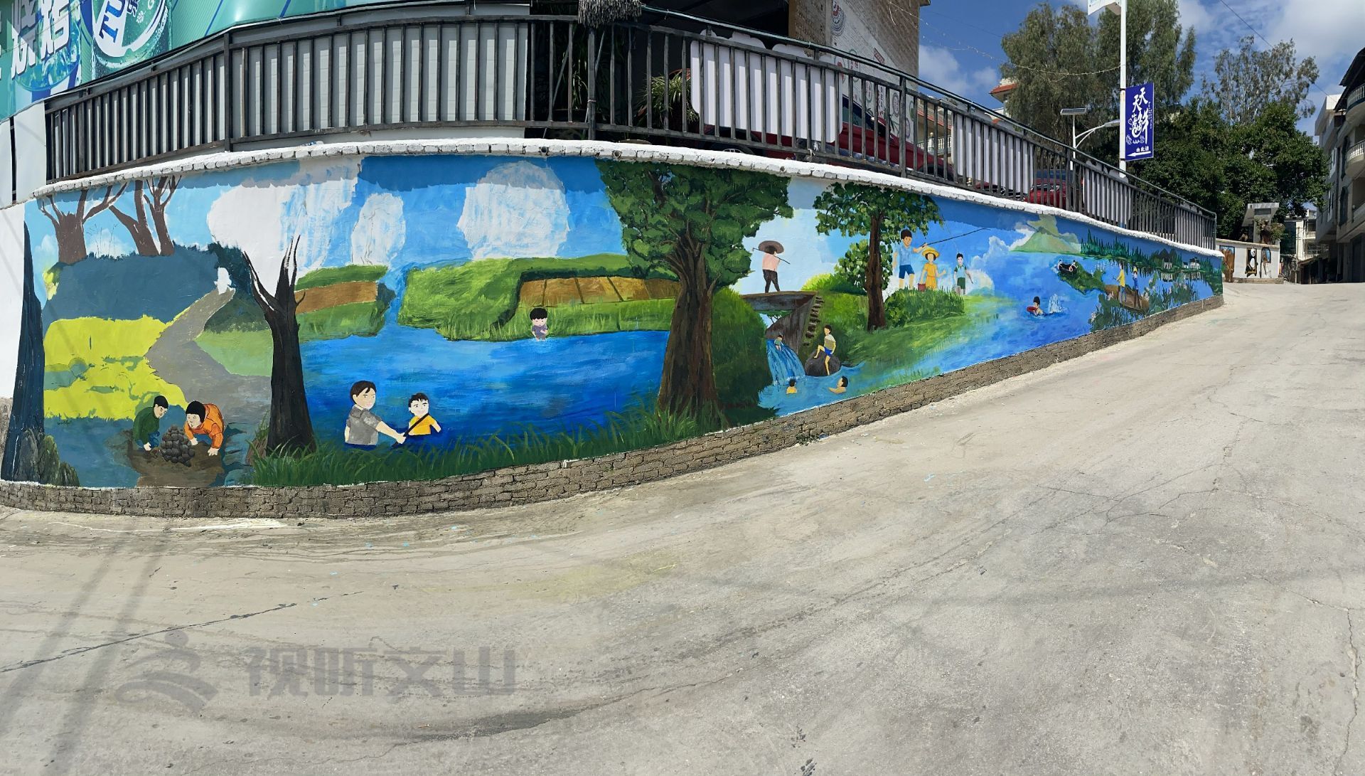 绿美乡村花箱彩绘,绿美文山绘画