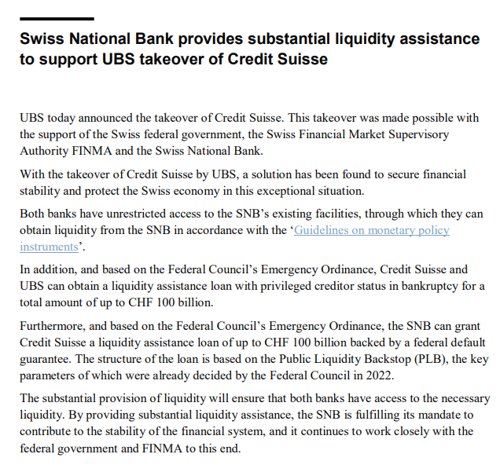 瑞银将收购瑞信是利好还是利空,见证历史美股熔断